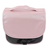 ADFAGA große Kapazität Reisebeutel Make -up -Tasche Kosmetische Tasche Langlebige PU Leder Toilettenbeutel tragbarer Griff Abnehmbarer Riemen für Frauen Reisen Fitnessstudio