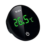 Tyinerc Aquarium Thermometer – Flüssigkeitsthermometer mit HD-LED-Display, wiederaufladbar, HD-LED-Display in Celsius für Teich, Badewanne, Dusche und Kühlschrank