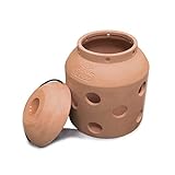 BioGreen Terracotta-Frostwächter Firefly | für kleine Gewächshäuser und Frühbeete | glasierte Ölschale im Deckel | Pilzform | ideal auch als Deko