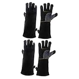 Homoyoyo 2 Stück Paar 14 Verbrühungshandschuhe grillhandschuhe Arbeitshandschuhe handschuhe schweißen schweisshandschuhe oven gloves Bauhandschuhe Mechanikerhandschuhe Backhandschuhe