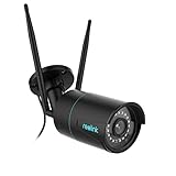 Reolink 2K+ Kabelgebundene Überwachungskamera Aussen, 2,4/5GHz WLAN Kamera Outdoor, IP67 Wetterfest, Person/Auto/Tiererkennung mit Alarmen, 5MP Nachtsicht, Zeitraffer, SD-Kartenslot, RLC-510WA Schwarz