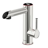 Stainless Steel Electric Tap, 220V Boiling Water Tap, Instant Hot Water Tap For Bathroom, Electric Tap With Digital Display, Tankless Water Heater (Silver)