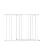 hauck Clear Step 2, Weiß - Schutzgitter Treppe und Tür 96–101 cm – Kindersicheres Absperrgitter mit flachem Einstieg, Manuelle 1 Hand Öffnung, ohne Bohren - nur für Innen