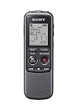 Sony ICD-PX240 digitales Diktiergerät 4GB (MP3, Kopfhöreranschluss, integriertes Mono-Mikrofon mit Anschluss für externes Mikrofon, USB) schwarz