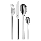 WMF Nuova Besteck Set für 1 Person 4-teilig, Besteck 1 Person, Monobloc-Messer, Cromargan Edelstahl poliert, spülmaschinengeeignet