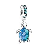 Ocean Blue Sea Turtle Dangle Bead Fit Charms Silberarmband DIY Damenschmuck Sommerkollektion Durability and Fashion