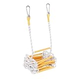 EMEKIAN Schwer Entflammbare Sicherheits Strickleiter Mit 2 Karabiner, Feuerfest Sicherheitsleiter, Balkon Rettungsleiter, Wiederverwendbar Feuerleitern, Kompakt Und Tragbar, 2M (6,6 Fuß)