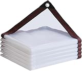 Transparente Plane Mit öSen 1x1m Abdeckplane Wasserdicht -Durchsichtig Tarp FüR GartenmöBel,Bauernhof,Balkon (Schwarze Grenze)