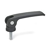 Ganter Normelemente | Exzenterspanner mit Schraube - 927-82-M6-50-B-B | Grifflänge l1: 82mm | Gewinde d2: M6 | Hebel Zink-Druckguss, schwarz | 1 Stück