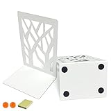DIFIT Buchstütze, Buchstützen, 1 Parr(=2 Stück) Metall Buchstützen, Weiß Bücherstütze Book Holder, Bücherhalter für Regal, Bücherstützen für Büro/Schule/Zuhause, Bookends for Shelves, 12X9X16cm
