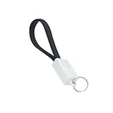 Homoyoyo Micro USB Ladekabel mit Schlüsselanhänger Kompakt Tragbar Robustes Kunststoffmaterial Daten und Ladekabel Kompatibel für Smartphones Player Praktischer Schlüsselring Schwarz