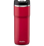 Aladdin Barista Java Thermavac Leak-Lock Edelstahl Thermobecher 0.47L Cherry Red - Auslaufsicherer Becher - Kaffeebecher To Go Thermo - Hält 4 Stunden Heiß - BPA-Frei - Spülmaschinenfest