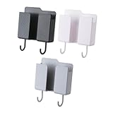 TEHAUX 3 Stück Wandhalterung Aufbewahrungsbox aus Abs Multifunktional für Fernbedienungen Handy Schlüssel und Ladekabel Selbstklebend Rückstandsfrei Entfernbar in Schwarz Weiß