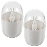 KAILIKETIY 2 Stück Teiliges Wattestäbchen Zahnstocher aufbewahrungsset mit Deckel Platzsparend Leicht Langlebig Glatte Oberfläche Geeignet für Bad Schlafzimmer Büro und Wohnräume