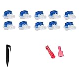 ARMYJY Begrenzungskabel-Kit für Mähroboter - 50 Heringe, 10 Kabelverbinder & 10 rote Drahtverbindungsklemmen, kompatibel mit WORX Landroid, für Bosch Indego, für ROBOMOW