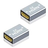 vgggrd 8K HDMI Kupplung Adapter [2 Pcs], HDMI Verbinder 2.1 HDMI Buchse auf Buchse Kompatibel mit 8K@60Hz/ 4K@120Hz UHD 1080p, für PC-Laptop, DVD-Player, Projektor, LCD, LED Display