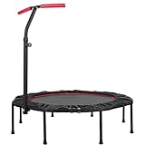 LIFERUN Fitness Trampoline Klappbar,Ø128cm Mini Trampolin Indoor/Outdoor,Leise Gummiseilfederung,Höhenverstellbaren Griffen,150kg Belastbar für Erwachsene Jumping,Training