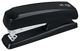 VON Leitz Heftgerät, Für 20 Blatt, Tacker mit kompakter Größe ideal für zu Hause, im Büro oder in der Schule, Metall und Kunsstoff, Schwarz, 56200095