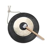 Kupferhandgongs – schwarzer Rand, traditionelles Schlagmusikinstrument mit Schlagstock, Geschenk für Yogo, Meditation, Sportspiele, Haustiertraining, Warnungen (30 cm)