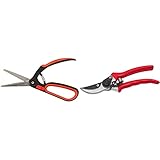 Meister Buchsbaumschere - Rostfreie Edelstahlklingen - Einhand-Bedienung - Zum Schneiden von Buchsbäumen & Formgehölz 9719400 & Gartenschere mit Bypass-Klinge - Antihaft-Beschichtung - 9719100