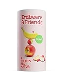 BUAH® Gefriergetrocknete Früchte Mix | Gefriergetrocknete Erdbeeren, Bananen, Äpfel & Johannisbeeren ohne Zuckerzusatz | 100% Frucht | Vegan, Glutenfrei, Laktosefrei (140g)