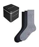 FALKE Herren Socken Happy Box Uni Multipack M So Baumwolle einfarbig 3 Paar, Mehrfarbig Black Grey Mix 0010, 43-46