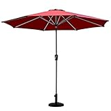 Sonnenschirme Gartenschirm Gartenschirme für den Außenbereich Roter Gartenschirm mit Handkurbel, Neigungsfunktion, Sonnenschirm für den Außenbereich für Strand, Pool, Terrasse, Kaffee, 2,7 m ohne Soc