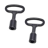 ShiWuYou 2 Stück Dreikantschlüssel, Dreieck Schlüssel, Dreikantschlüssel Mülltonne, Dreikant Wasserhahn Schlüssel, Dreieckschlüssel für Heizkörper Hydranten Mülleimer Zählerkästen Verwendet (Schwarz)