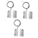 ARTIBETTER 3 Sätze Sensor magnetkontakt fensterschalter einbruchschutz fensterriegel torverriegelung Magnete verdrahtet zinkleimverband Kabelgebundener Alarm Alarme aus Zinklegierung Silver