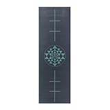 Bodhi Yogamatte Leela Collection | Rutschfeste Sportmatte | Schadstofffreie & Waschbare Antirutschmatte | Matte aus PVC | Fitnessmatte für Yoga, Pilates & Gymnastik | Yantra/Alignment, midnight blue