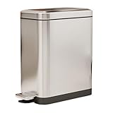 Mülleimer Schmaler Mülleimer aus Edelstahl mit Trittpedal – schmaler Mülleimer mit sanft schließendem Deckel und herausnehmbarem Inneneimer for Zuhause, Küche und Badezimmer Mülleimer Küche(Silver,7L)