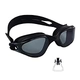 Praktische Schwimmbrille, Antibeschlag-Schwimmbrille, Schnorcheln, Tauchen, Damen, Herren, auslaufsicher, für Erwachsene, Antibeschlag-Schwimmbrille mit Ohrstöpseln, Unisex