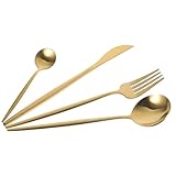IMIKEYA Besteck Set Teilig Spiegelglanz Tischbesteck Set mit Messer Löffel Hautfreundlich Robust Spülmaschinenfest für Camping Party Outdoor Gebrauch