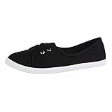 Elara Damen Ballerinas Sneaker Schnürer Chunkyrayan BD1413 Schwarz-39