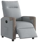 QZZCED Relaxsessel Elektrisch Hellgrau Stoff Wohnzimmersessel Bürosessel für Schlafzimmer Wohnzimmer