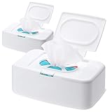 Qiundar Feuchttücher Box Toilettenpapier, 2 Pcs Aufbewahrungsbox Feuchttücher Toilettenpapier Box Wet Wipes Box Wet Wipes Dispenser(17 * 10,5 * 6cm)