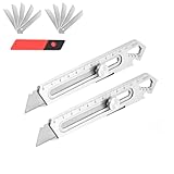 2er-Pack Cuttermesser Profi, Edelstahl Universalmesser, Mit Extra 10 18mm Abbrechklinge, Mehrzweck Gebrauchsmesser, Multifunktionales Teppichmesser Druckguss Cutter Messer Für Innenbereich Heimwerker