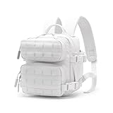 FLWVOG Mini-Rucksack für Damen und Herren, 9 l, kleiner Rucksack für Fitnessstudio, Wandern, Reisen, Sport, Laufen, A10-weiß, Small, Taktischer Mini-Rucksack