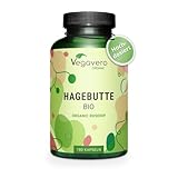 Bio Hagebutten Kapseln hochdosiert | EU Anbau | 700 mg pro Einheit | Laborgeprüft | Hagebuttenpulver | Vegan - ohne Zusatzstoffe | Deutsche Produktion von Vegavero® | 180 Stück