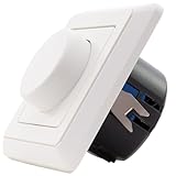 REV PrimaLuxe Lichtschalter für LED Lampen 5-100W und Glühlampen 25-300W, 300 W, weiß, Dimmer + Rahmen