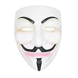 Udekit Hacker Masken V für Vendetta Anonyme Halloween Cosplay Kostüm Party Requisiten Weiß