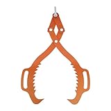 Klaue Haken mit 1000kg Zugkraft und Hakenring, Holzzange Hebezange Packzange mit Praktische Griffe, Forstzange für Baumstämme bis 76cm, Orange