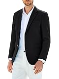 GRACE KARIN Blazer Herren Schwarz Business Blazer Komplett Gefütterte Normale Passform Sakko Sportlich Anzugjacke Einfarbig mit 2 Knöpfen M Schwarz