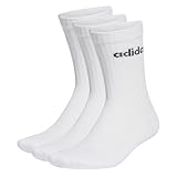 adidas Linear Crew Cushioned Socken, 3 Paar, Baumwolle, Weiß