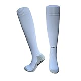 2 Paar – Fußball-Sportsocken, personalisierbar, langer Schlauch, dickes Handtuch, atmungsaktive kniehohe Sportsocken, Weiß, EinheitsgröÃŸe