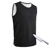 HTDRE Stichschutzweste Level 4, verdeckte Stichschutzweste, Vollschutzweste, Stich- und Schnittfestigkeit, weich, atmungsaktiv und leicht, Sicherheitsschutzweste, Schwarz-XL