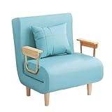 Schlafsofa Couch 3-in-1 Umwandelbare Couch Mit Ausziehbarem Bett, Verstellbarer 6-stufige Rückenlehne, Klappbares Loungesofa Mit Armlehnen & Versteckten Beinen(Green,190 * 80 * 28cm)