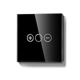 LIAONFOY WIFI Wlan Dimmschalter Unterputz Smart berühren Lichtschalter Glas Touchscreen Schalter LED Dimmer Lichtschalter Schwarz 90-250V 2.4GHz Neutralleiter Wird Benötigt 86mm