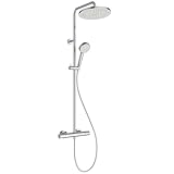 Ideal Standard Alero Duschsystem, wassersparendes Brause-Set mit Thermostat, Handbrause mit zwei Strahlarten (Massage & Sanfter Regen) – Chrom (315 x 510,5 x 1117 mm)