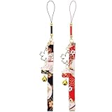 2 Stück Lucky Cat Handyanhänger, Chinesische Glückskatze Handyschmuck, Japanische Glücksbringer, Schlüsselanhänger Anime für Diy Schlüsselanhänger Auto Tasche Geldbörse Glücksanhänger Deko (A)